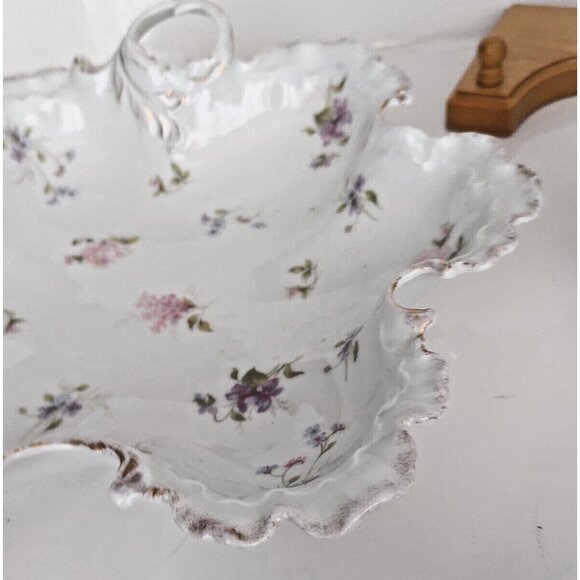 Antique ROSENTHAL MONBIJOU Scalloped Serving Platter Floral 11 3/4" x 10 1/2" - Picture 12 of 13